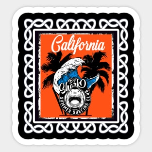 Surfing Beach California Sticker